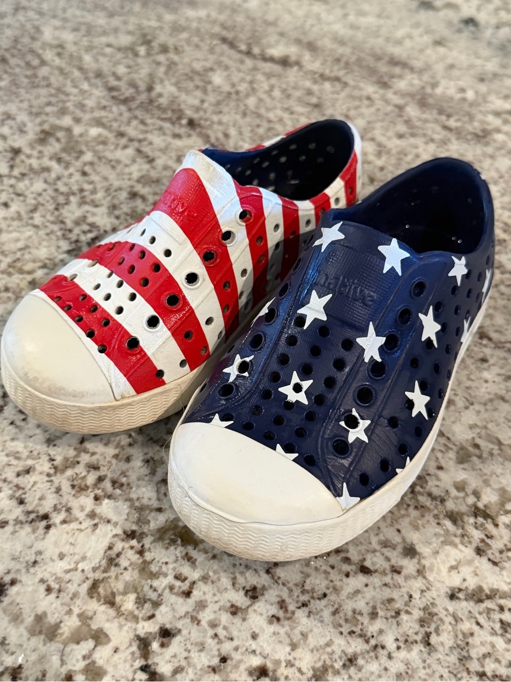 Native Kids American Flag Shoes - Red, White & Blue 4th of July - Picture 2 of 5